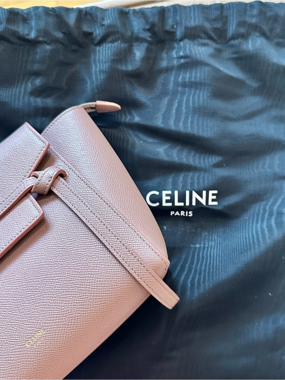 CELINE Grained Calfskin Nano Belt Bag in Antique Rose! - Picture 10 of 11